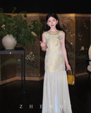 Acacia Lace Jacquard Cheongsam Dress