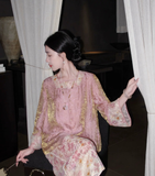 Rowena 2-Piece Lace Jacquard Cheongsam Set