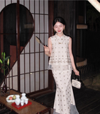 Starlight 2-Piece Modern Linen Cheongsam Set