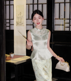 Hibiscus 2-Piece Mint Green Cheongsam Set