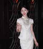 Stardust 2-Piece Jacquard Embroidered Cheongsam Set