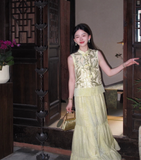 Penelope 2-Piece Wax-Dye Beaded Cheongsam Set