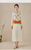 Pinnacle Orange Vest Modern Cheongsam