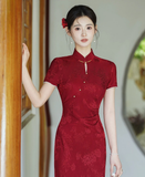 Splendor Red Breathable Cheongsam Dress