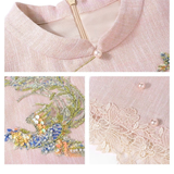 Celeste 2-Piece Pink Embroidered Cheongsam Set