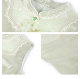 Hibiscus 2-Piece Mint Green Cheongsam Set