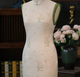 Iris Silk Floral Cheongsam Dress