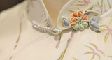 Marigold Silk Floral Cheongsam Dress