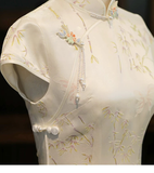 Marigold Silk Floral Cheongsam Dress
