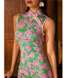 Eira Light Green Lace Cheongsam Dress
