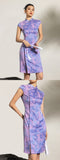 Shine Lavender Jacquard Cheongsam Dress