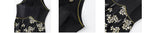 Dorinda Black High-Slit Jacquard Cheongsam