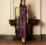Belladonna Black Floral Jacquard Cheongsam Dress