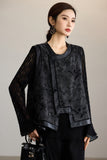 Oriana Black Beaded Cotton Vest Cheongsam
