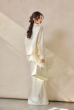 Sebastiana Beige Embroidered Vest Coat Cheongsam