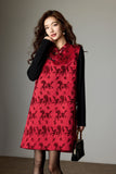 Yuan Burgundy Cheongsam Dress