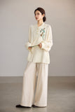 Summit Off-White Jacquard Cheongsam Top