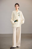 Summit Off-White Jacquard Cheongsam Top