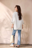 Eloise Pearl White Embroidered Cheongsam Top