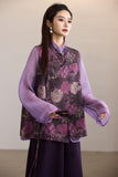 Yasmin Lavender Purple Jacquard Cheongsam Top