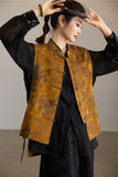 Vina Flower Yellow Jacquard Cheongsam Vest