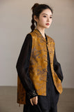 Vina Flower Yellow Jacquard Cheongsam Vest