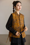 Vina Flower Yellow Jacquard Cheongsam Vest