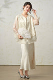 Ava Beige Beaded Cheongsam Vest