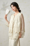 Ava Beige Beaded Cheongsam Vest