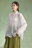 Beatrix Fairy White Semi-Transparent Cheongsam Top