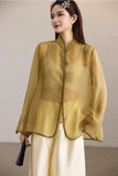 Beatrix Fairy White Semi-Transparent Cheongsam Top