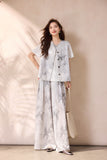 Seraphina 2-Piece Silver Gray Vest Pants Set Cheongsam