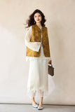Andante Flower Yellow Jacquard Cheongsam Vest