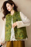 Andante Flower Yellow Jacquard Cheongsam Vest