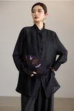 Boutique Black Jacquard Cheongsam Top