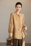 Kaida Crabapple Yellow Embroidered Cheongsam Top