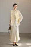 Kaida Crabapple Yellow Embroidered Cheongsam Top