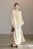Kaida Crabapple Yellow Embroidered Cheongsam Top