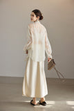 Kaida Crabapple Yellow Embroidered Cheongsam Top