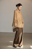 Kaida Crabapple Yellow Embroidered Cheongsam Top