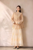 Kaida Crabapple Yellow Embroidered Cheongsam Top