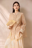 Kaida Crabapple Yellow Embroidered Cheongsam Top