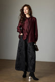 Priscilla Wide Leg Black Casual Pants Cheongsam