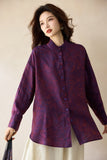 Katrina Dark Night Purple Jacquard Cheongsam Top