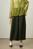 Dina Pine Green Jacquard Wide-Leg Pants Cheongsam