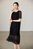 Henrietta Black Lace Cheongsam Dress