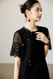 Henrietta Black Lace Cheongsam Dress