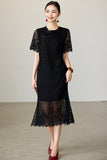 Henrietta Black Lace Cheongsam Dress