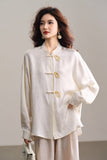 Glow Off White Jacquard Cheongsam Top