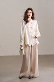 Glow Off White Jacquard Cheongsam Top
